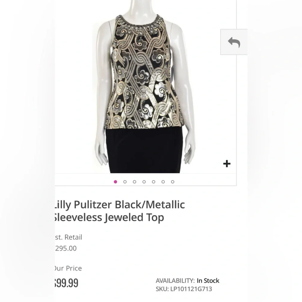 #1 Vintage Lilly Pulitzer metallic top - Picture 17 of 17